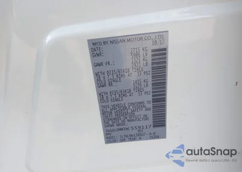 2017 Infiniti Qx60 from USA, damaged, VIN 5N1DL0MM3HC559117